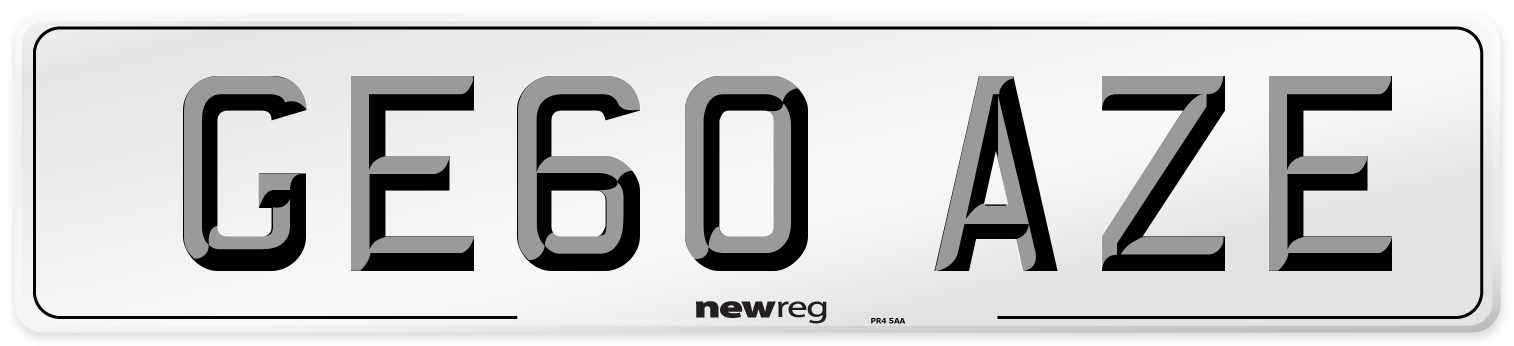 GE60 AZE Number Plate from New Reg